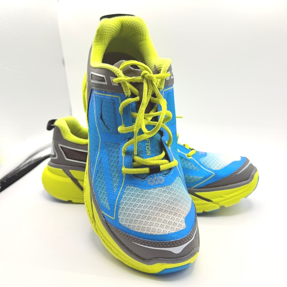 Hoka One One Clifton 1 Running Shoes Mens 9.5 Blue Grey 1101943 CCGRY VERY GOOD
